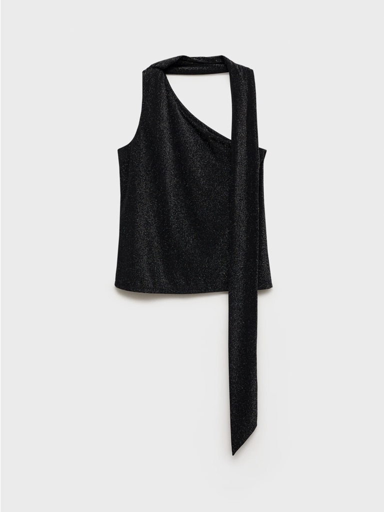 Mango Asymmetric Sparkly Top
